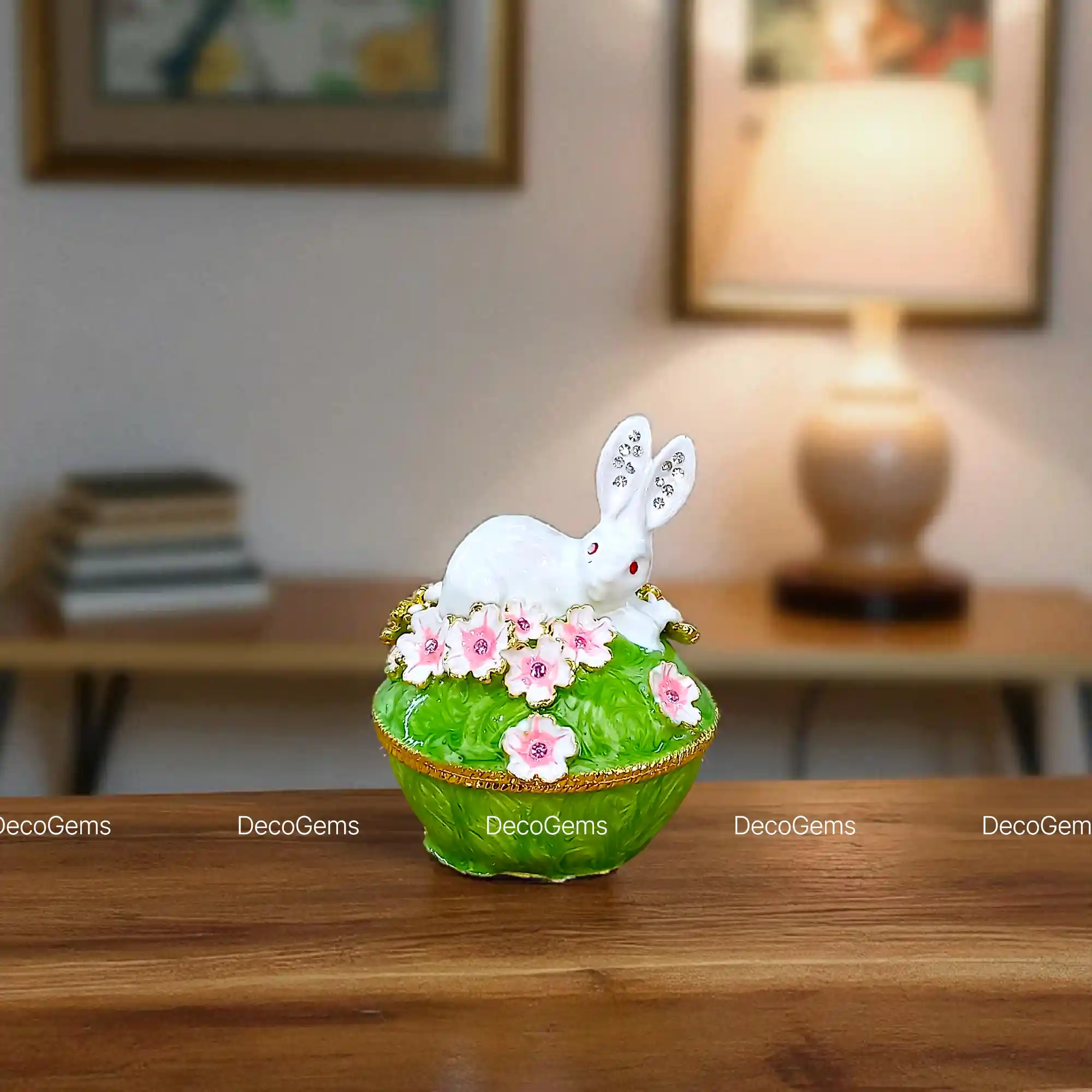 Cute Size Metal Rabbit Showpiece - 17708