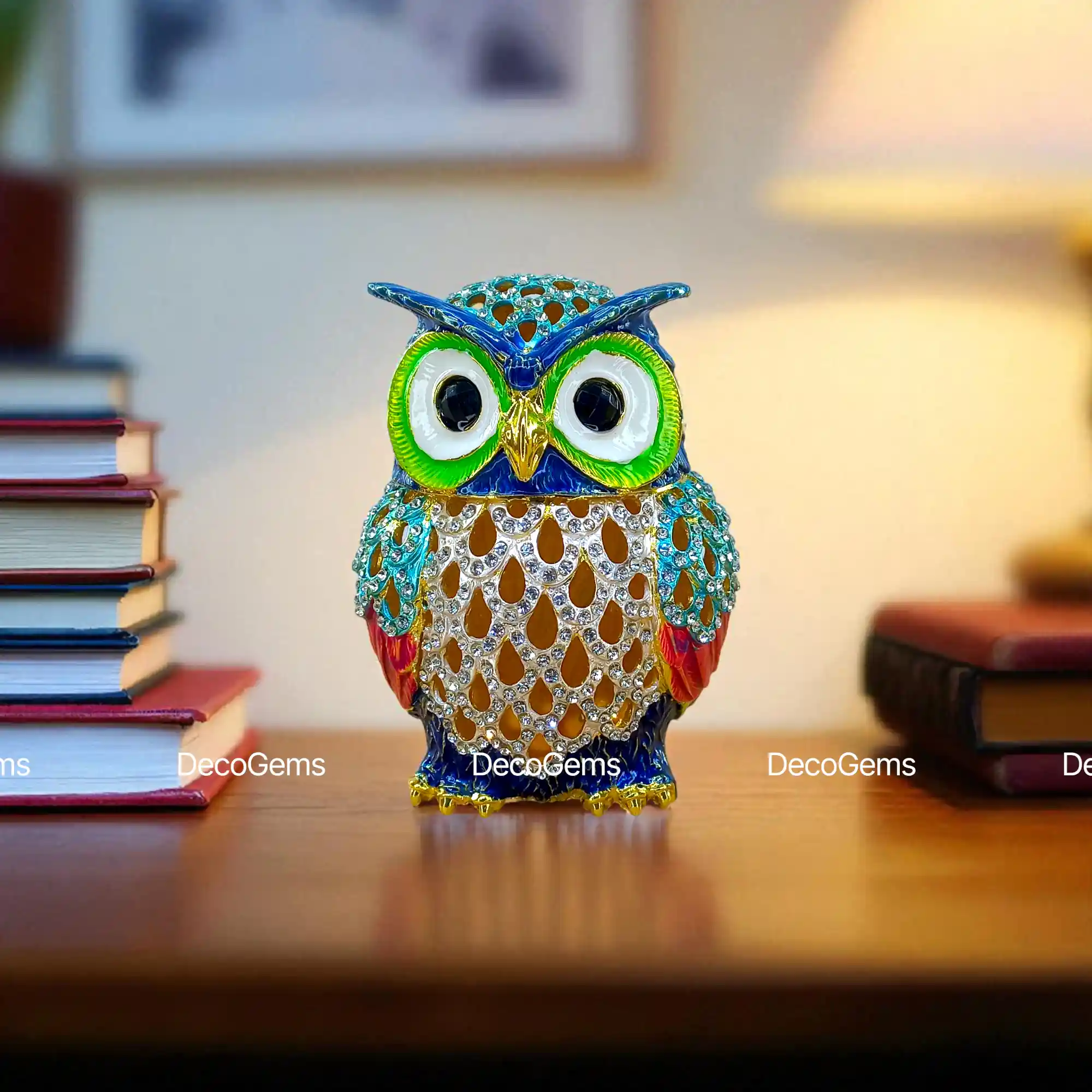 Cute Size Metal Owl Showpiece - 17703
