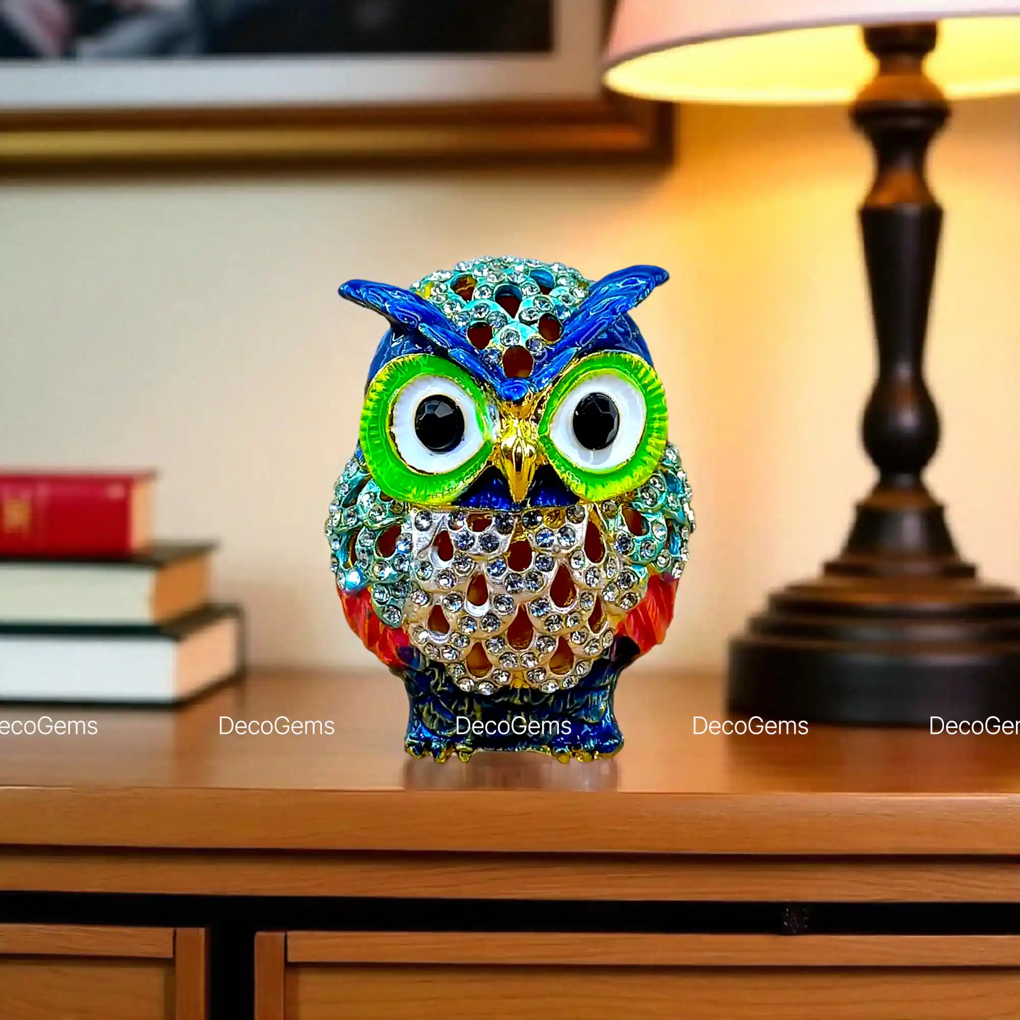 Cute Size Metal Owl Showpiece - 17702